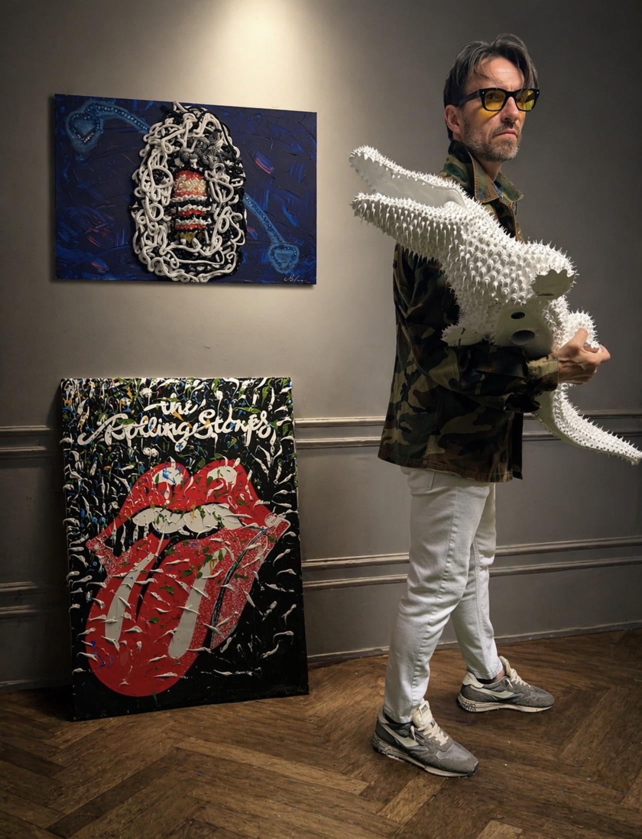 L'artista MYSARTS con Elvis e il Rolling Stones